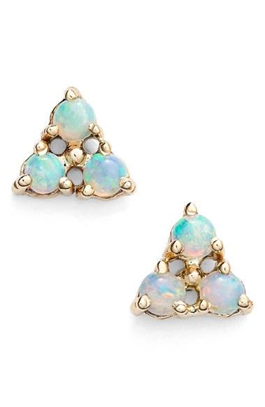 Women's Wwake Triangle Opal Earrings