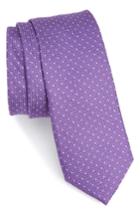 Men's Nordstrom Men's Shop Nimba Mini Dot Silk Skinny Tie, Size - Purple