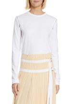 Women's Joseph Zip Shoulder Long Sleeve Tee - White