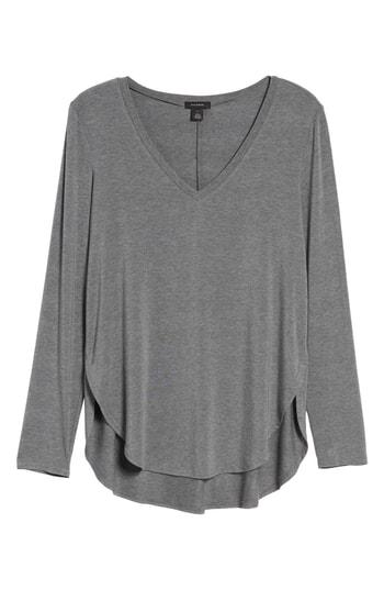 Women's Halogen V-neck Tunic, Size - Grey