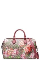Gucci Medium Blooms Gg Supreme Top Handle Canvas Bag - Beige