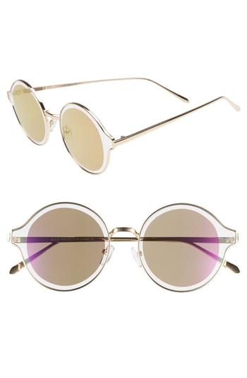 Women's Glance Eyewear 60mm Round Sunglasses - Brown/ Gold