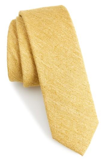 Men's The Tie Bar West Ridge Silk Skinny Tie, Size - Yellow