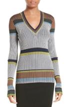 Women's Diane Von Furstenberg Stripe V-neck Sweater