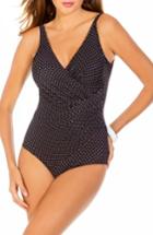 Women's Miraclesuit Pin Point Oceanus One-piece Swimsuit