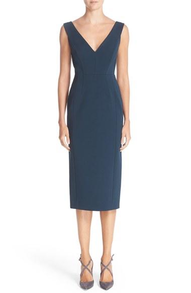 Women's Nordstrom Signature And Caroline Issa Double V-neck Ponte Knit Dress
