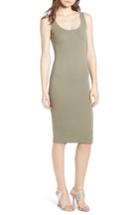 Women's Topshop Underbust Rib Body-con Dress Us (fits Like 0) - Green