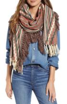 Women's Frye Diamond Stripe Oblong Scarf, Size - Brown