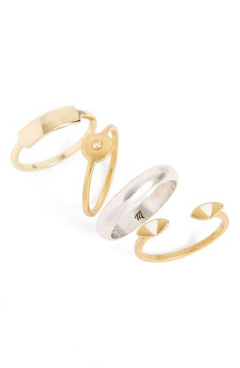 Women's Madewell Eye Set Of 4 Stackable Rings