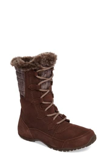 Women's The North Face Nuptse Purna Ii Waterproof Primaloft Silver Eco Insulated Winter Boot M - Brown