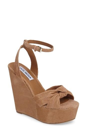 Women's Steve Madden Tylie Platform Wedge Sandal .5 M - Brown