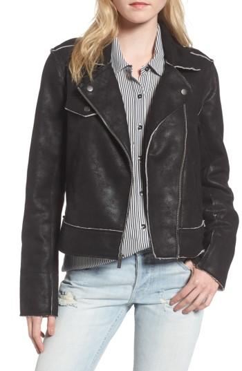 Women's Splendid Faux Leather Moto Jacket - Black
