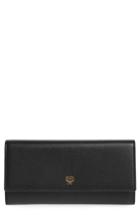 Women's Mcm Milla Three-fold Leather Wallet - Black
