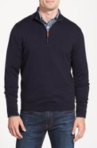 Men's Nordstrom Men's Shop Half Zip Cotton & Cashmere Pullover, Size - Blue