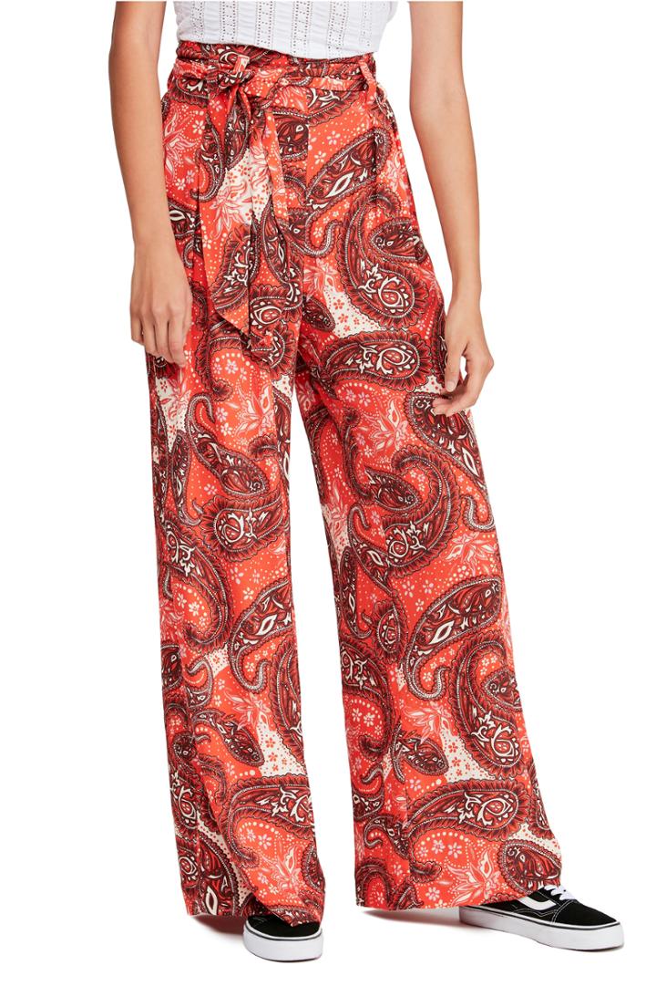 Women's Free People Double Trouble Wide Leg Pants - Red