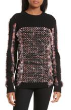 Women's Opening Ceremony Plaid Woven Wool & Cotton Sweater