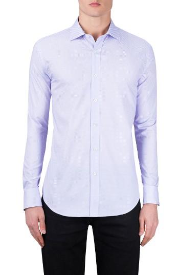 Men's Bugatchi Classic Fit Diamond Print Sport Shirt - Purple