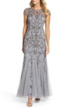 Women's Adrianna Papell Beaded Godet Trumpet Gown