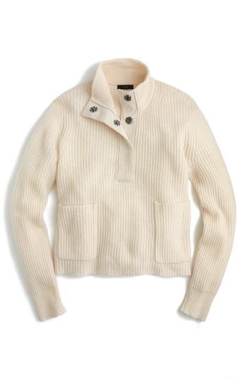 Women's J.crew Kay Lambswool Pullover Sweater, Size - Ivory