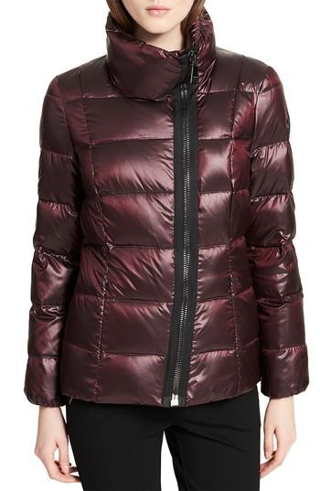 Women's Calvin Klein Asymmetrical Zip Down Jacket - Red