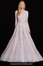 Women's Hayley Paige Hayley Embellished English Net & Tulle Long Sleeve Ballgown