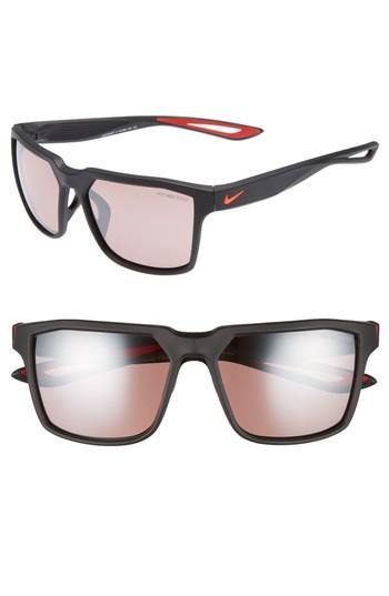 Men's Nike Bandit E 59mm Running Sunglasses - Matte Black/ Bright Crimson