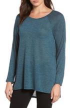 Women's Caslon High/low Tunic Sweatshirt, Size - Blue/green