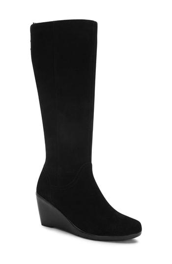 Women's Blondo Larissa Waterproof Wedge Knee High Boot .5 M - Black