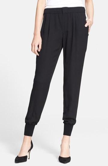 Vince 'jogger' Silk Pants Womens Black Size