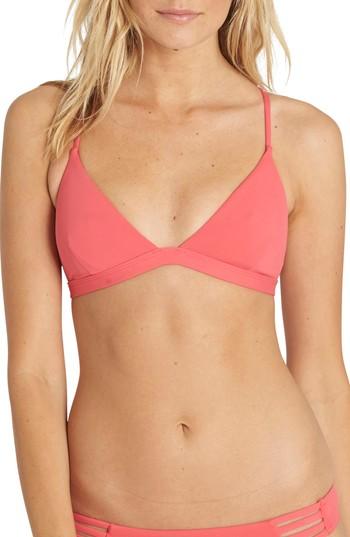 Women's Billabong Sol Searcher Fix Triangle Bikini Top, Size D - Pink