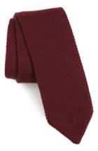 Men's The Tie Bar Solid Knit Wool Tie, Size - Burgundy
