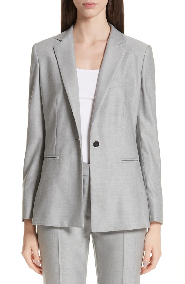 Women's Max Mara Tosca Stretch Wool & Silk Jacket - Grey