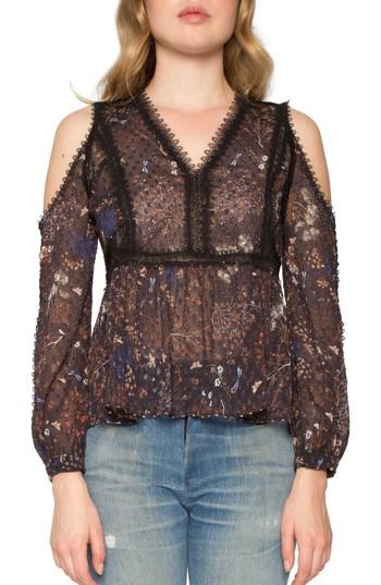 Women's Willow & Clay Print Cold Shoulder Top