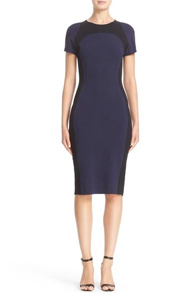 Women's St. John Collection Colorblock Sculpture Knit Dress