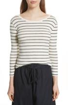 Women's Vince Chalk Stripe Fitted Crewneck Tee - Ivory