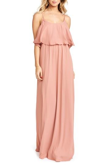Women's Show Me Your Mumu Caitlin Cold Shoulder Chiffon Gown X-large - Black