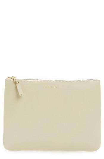 Women's Comme Des Garcons Medium Classic Leather Zip-up Pouch - White