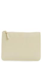 Women's Comme Des Garcons Medium Classic Leather Zip-up Pouch - White
