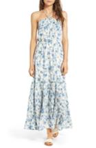 Women's Moon River Print Halter Maxi Dress - Blue