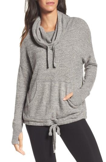 Women's Barefoot Dreams Cozychic Lite Pebble Beach Hoodie - Grey
