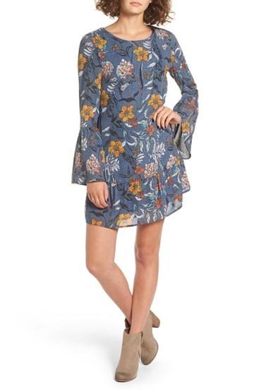 Women's Cream And Sugar Floral Print Drop Hem Dress