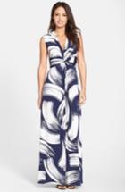 Women's Eliza J Brush Print Jersey Maxi Dress - Blue