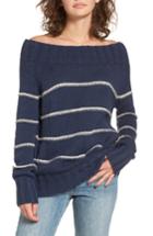 Women's Billabong Snuggle Down Off The Shoulder Sweater - Blue