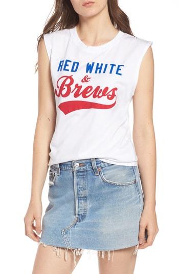 Women's Prince Peter Red White & Brews Muscle Tee - White