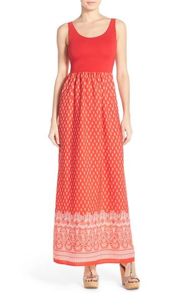 Women's Fraiche By J Floral Print Cutout Maxi Dress