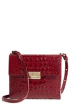 Brahmin Melbourne Manhattan Croc Embossed Leather Crossbody Bag - Red