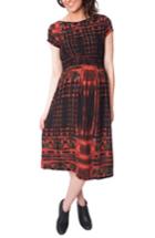 Women's Nom 'max' Print Midi Maternity Dress - Red