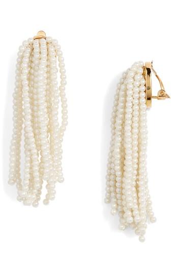 Women's Lele Sadoughi Imitation Pearl Clip Drop Earrings