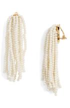 Women's Lele Sadoughi Imitation Pearl Clip Drop Earrings
