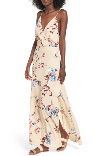 Women's Lush Surplice Maxi Dress - Beige